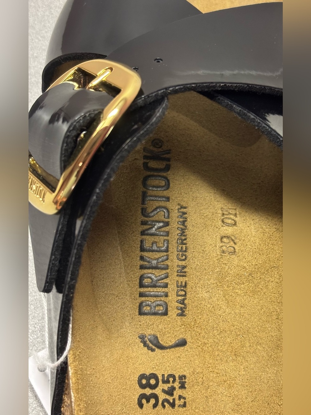 Birkenstock 💅 Siena Big Buckle Black Patent Leather Sandals Slide 38 39 7 8 8.5 - Picture 7 of 12